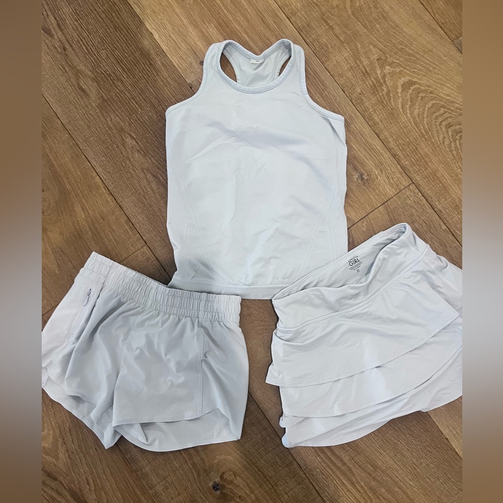 Girls athleta skort, shorts, tank set